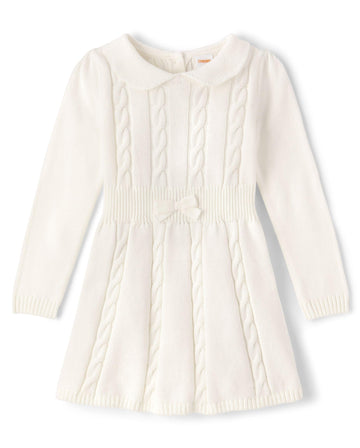 And Toddler Long Sleeve Sweater Dresses,Soft White
