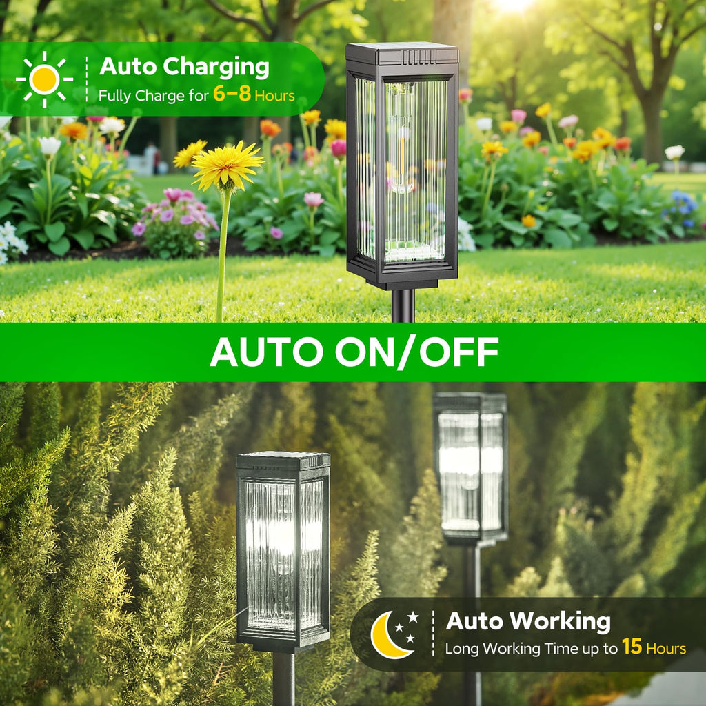 Solar Lights Outdoor Pathway, Upgraded 6 Pack