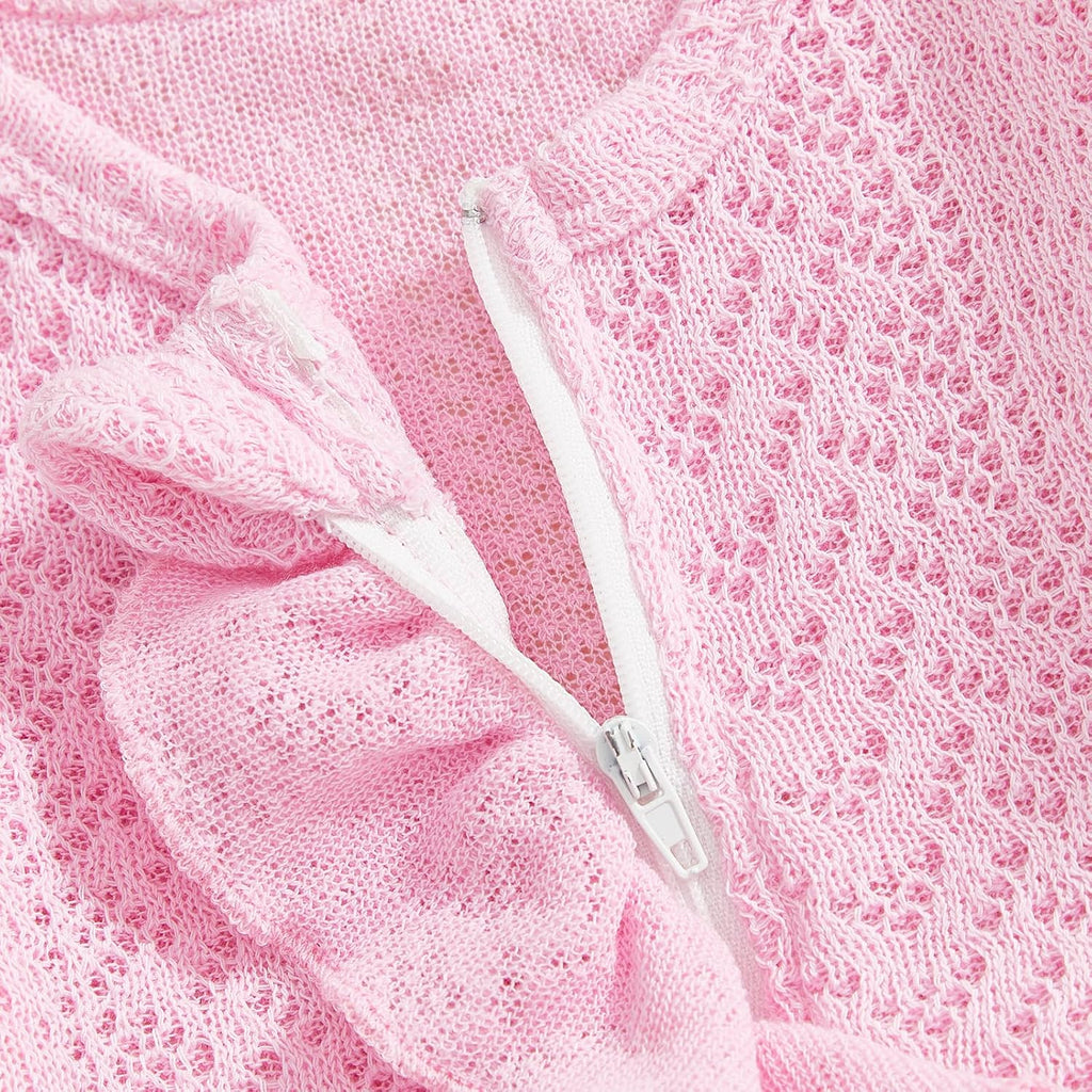 Girl Outfit Newborn Solid Footies Infant Knit Romper