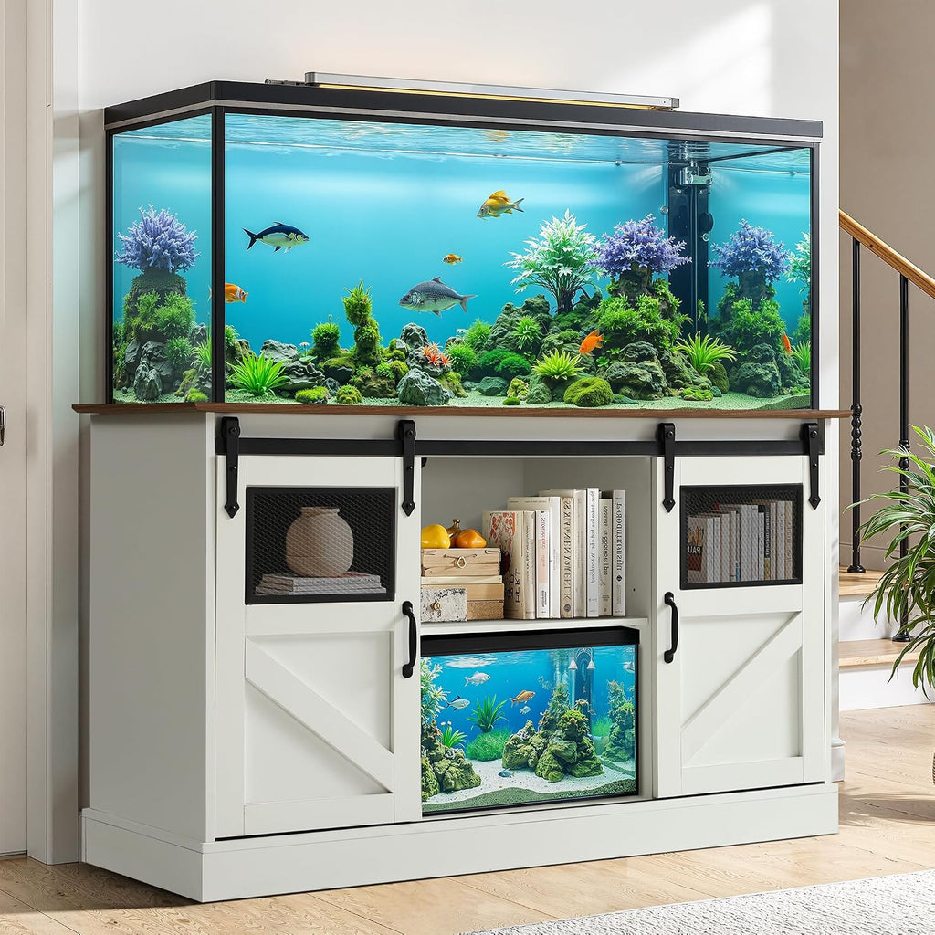 55-75 Gallon Large Fish Tank Stand with Power Outlet, 1300LBS