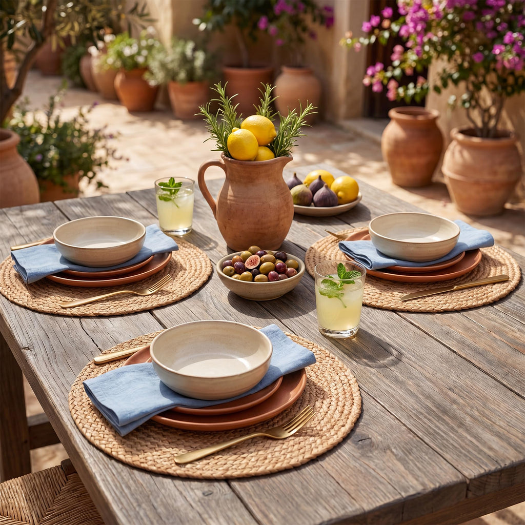 Round Jute Placemats, Set of 20, 13 Inch