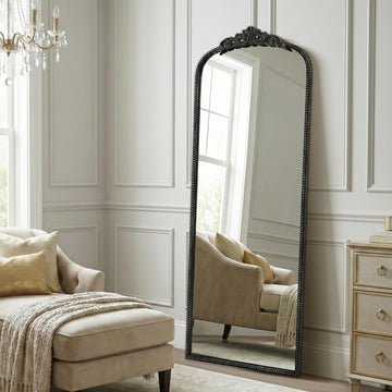 Black Full Length Mirror: 21''x56'' Baroque Vintage Floor Mirror
