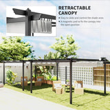13' x 13' Retractable Pergola Canopy with Stronger Aluminum Frame, Outdoor Pergola Sun Shade Shelter for Garden, Patio
