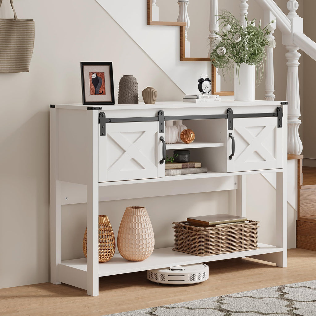 Farmhouse Entryway Table with Storage