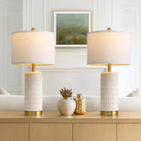 Touch Bedside Table Lamps with USB Ports Living Room, 25'' Dimmable Nightstand Touch Lamps