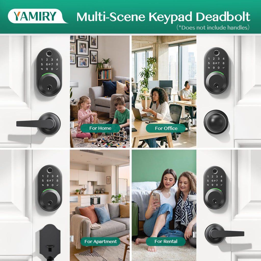 Smart Deadbolt Lock with Keypad, Fingerprint Keyless Entry Door Lock