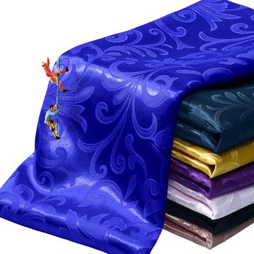 Royal Blue Jacquard Satin Fabric by The Yard, 60 Wide (3 Yard)