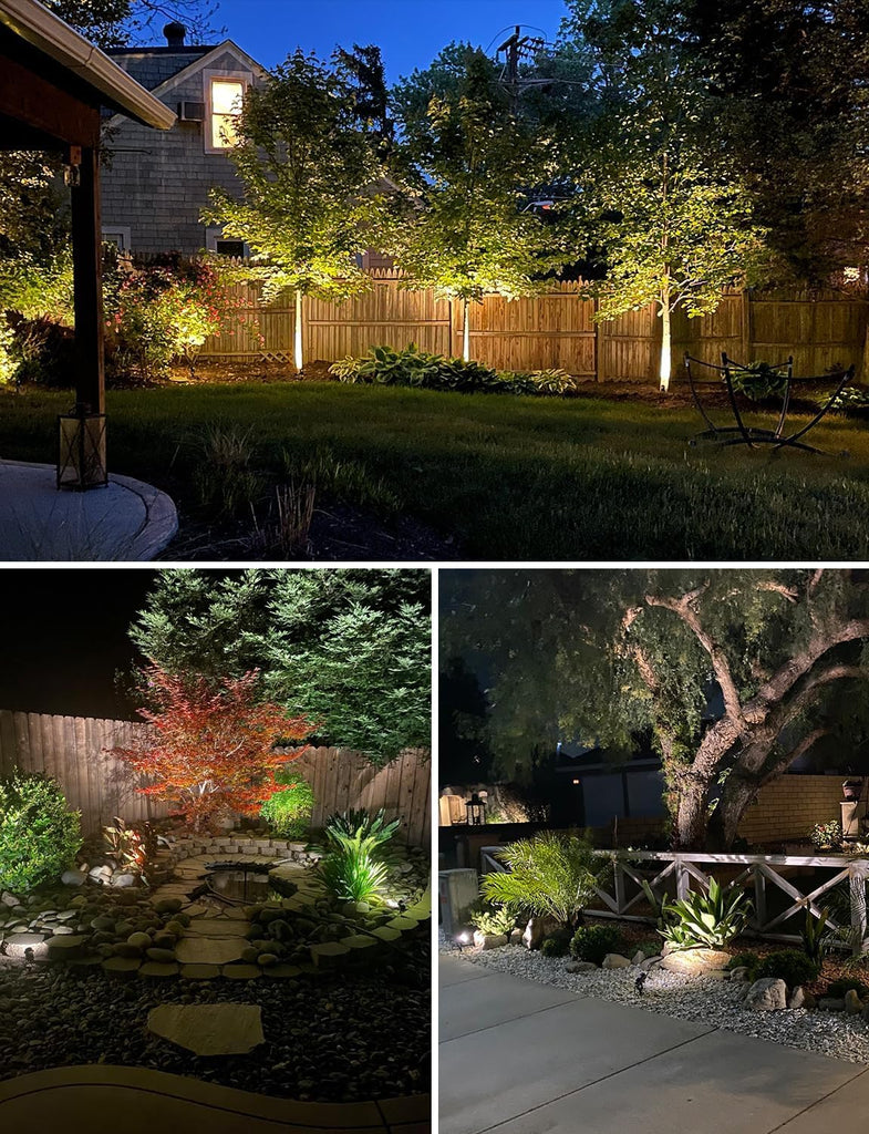 12V Low Voltage LED Landscape Lights Outdoor with Spike Stand 8Pack | 12-24V 3000K Waterproof 900LM Yard Pathway