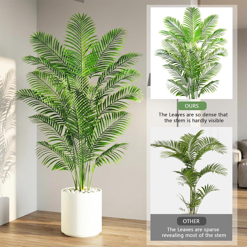 Artificial Palm Tree 6FT, Realistic Tropical Faux Plants Indoor - Set of 2