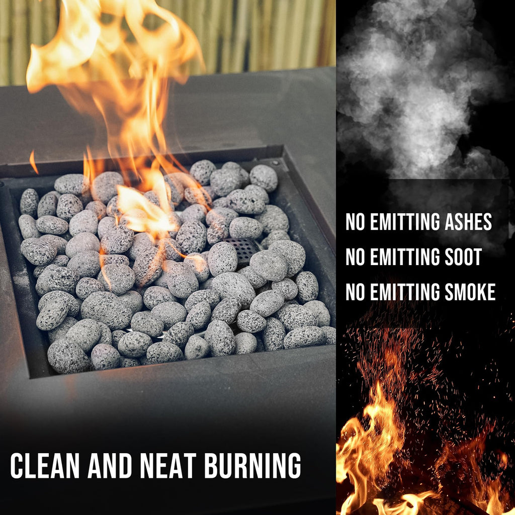 Natural Tumbled Stones Round Lava Rock Pebbles for Fire Pit