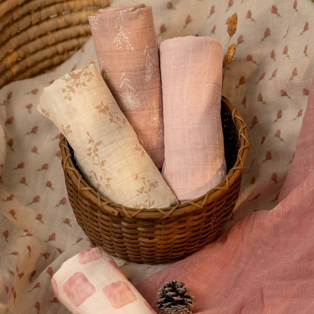 Muslin Swaddle Blankets, Cotton Receiving Blanket