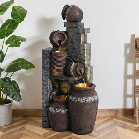 6-Tiers Garden Waterfall Fountain Outdoor