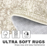 Area Rug 3x5 Entryway Rug Washable Printed Vintage Floral Rubber Backed Non Slip Indoor Kitchen Rugs