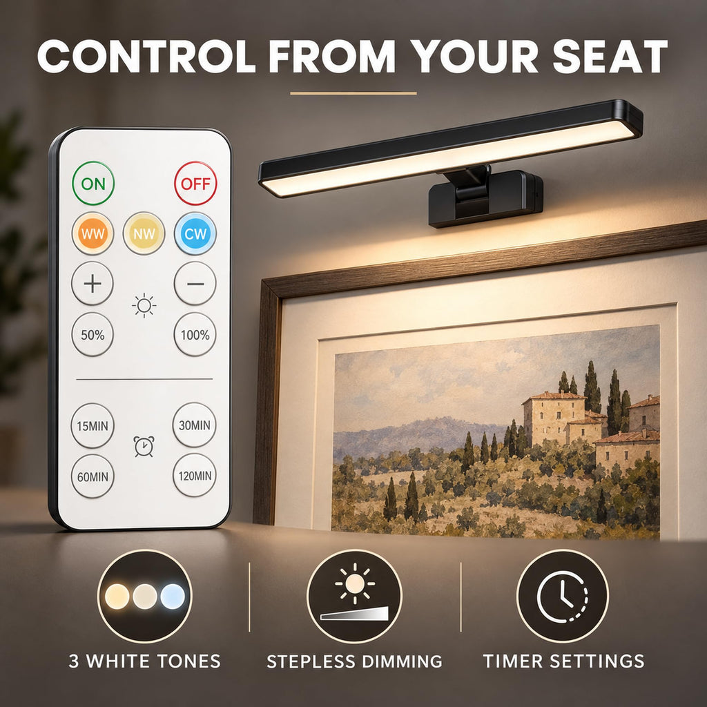 Picture Light for Wall, 7.8 inch Rechargeable LED Art Display Light