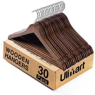 Wooden Hangers 20 Pack, Clothes Hanger for Daily Used, Coat Hanger for Closet, Heavy Duty Wood Hangers for Suit, Shirts