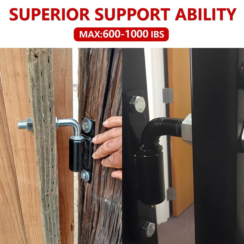 2 Pack J-Bolt Gate Hinge with Plate, Heavy Duty Welded Hinge for Doors Gates, Driveway Gates for Welding on Larger