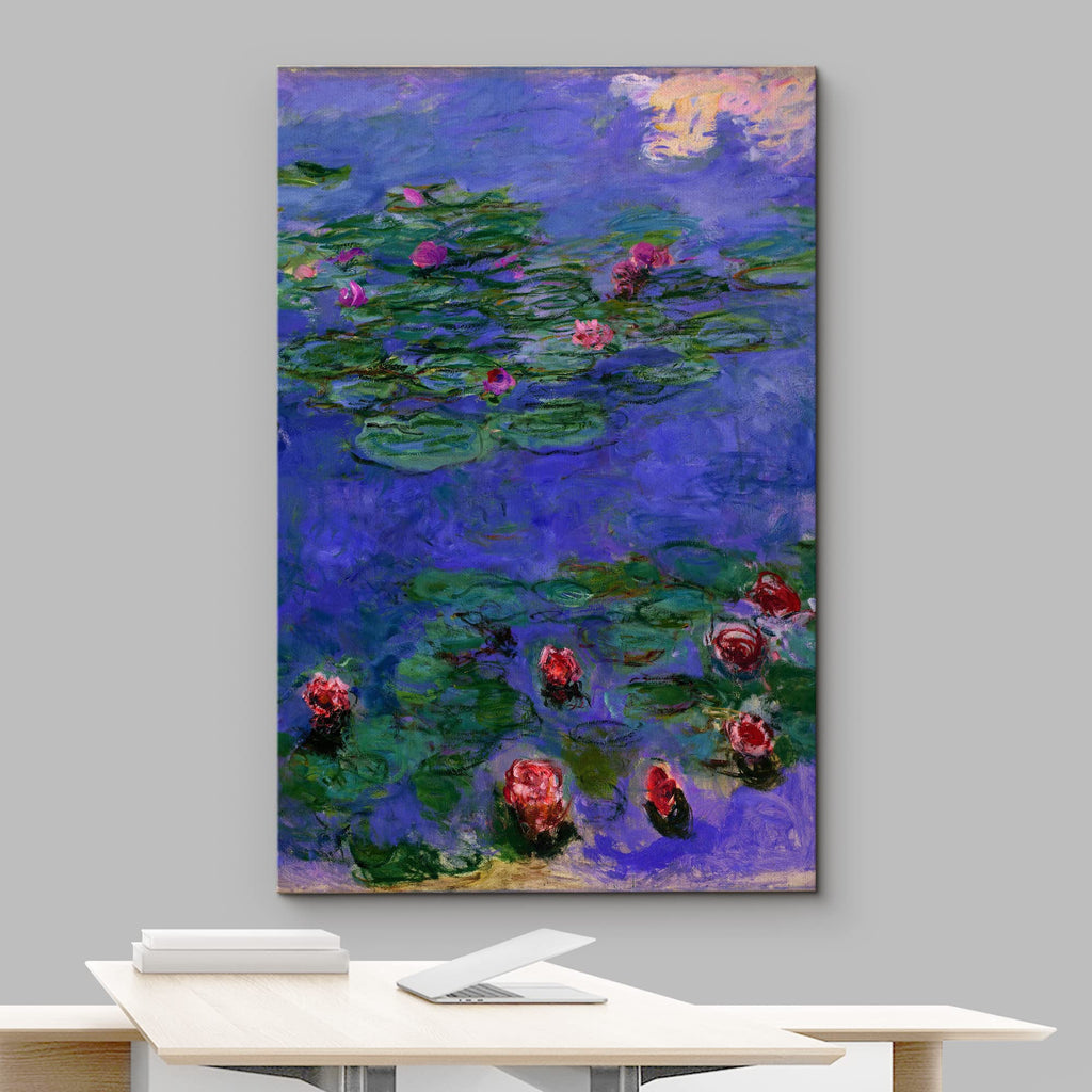 Canvas Print Wall Art Water Lilies Claude Monet Classical Illustrations Fine Art Decorative Vintage Watercolors