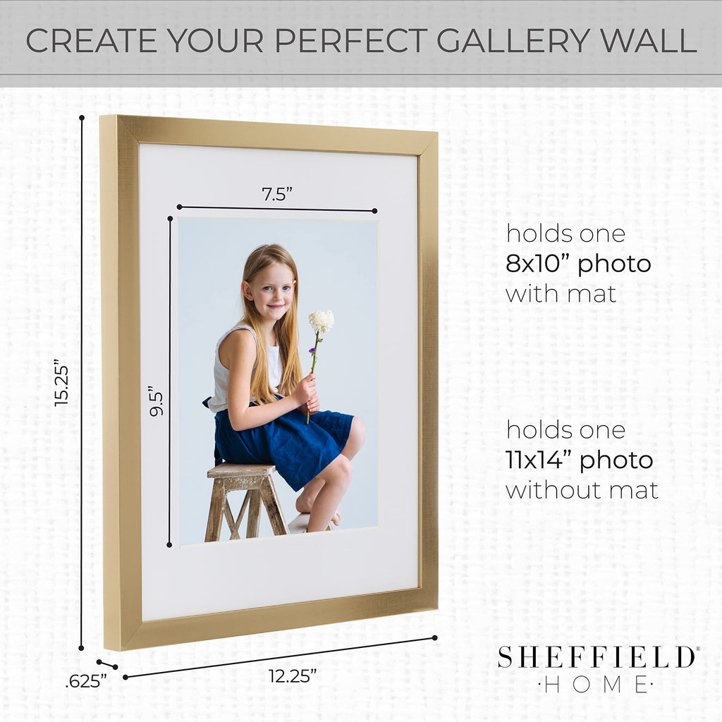 9 Piece Gallery Wall Frame Set, 11x14 Inch, Gold