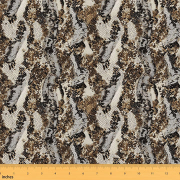 Snake Skin Pattern Brown Black Adults Fabric by The Yard