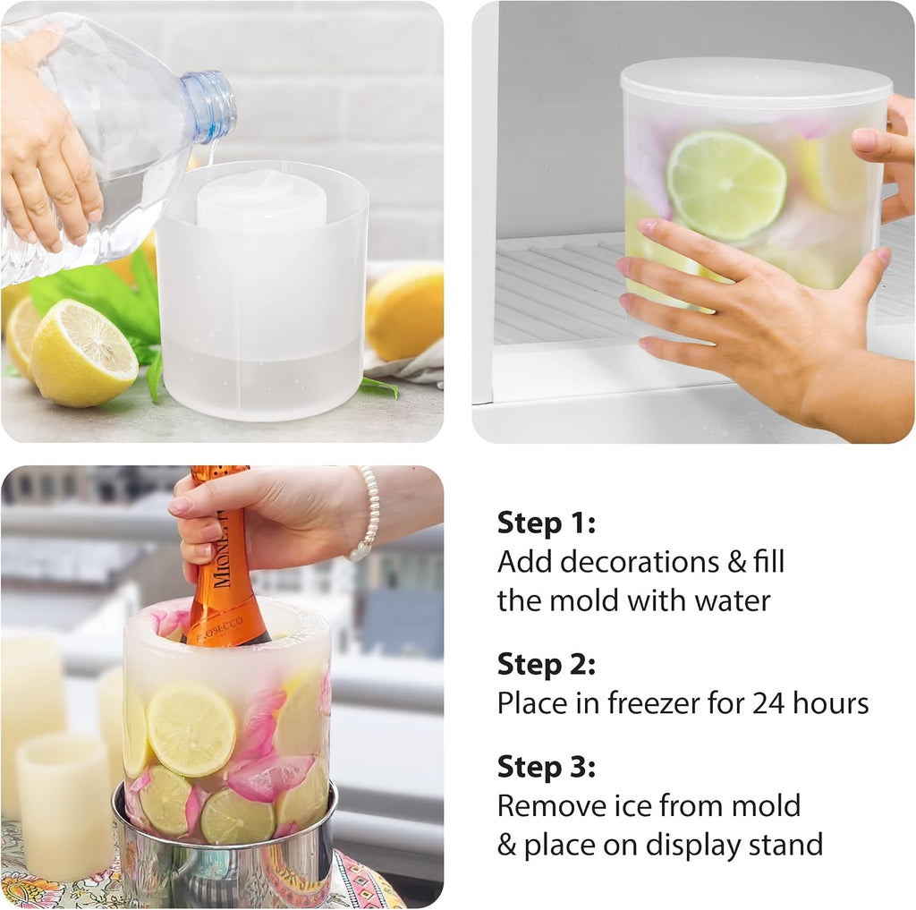 Champagne Ice Bucket Mold, DIY Floral Party Wine Chiller Server