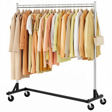 Z Rack, Rolling Clothes Racks with Z-Base, Heavy Duty Garment Rack, Clothing Racks for Hanging Clothes, Sturdy