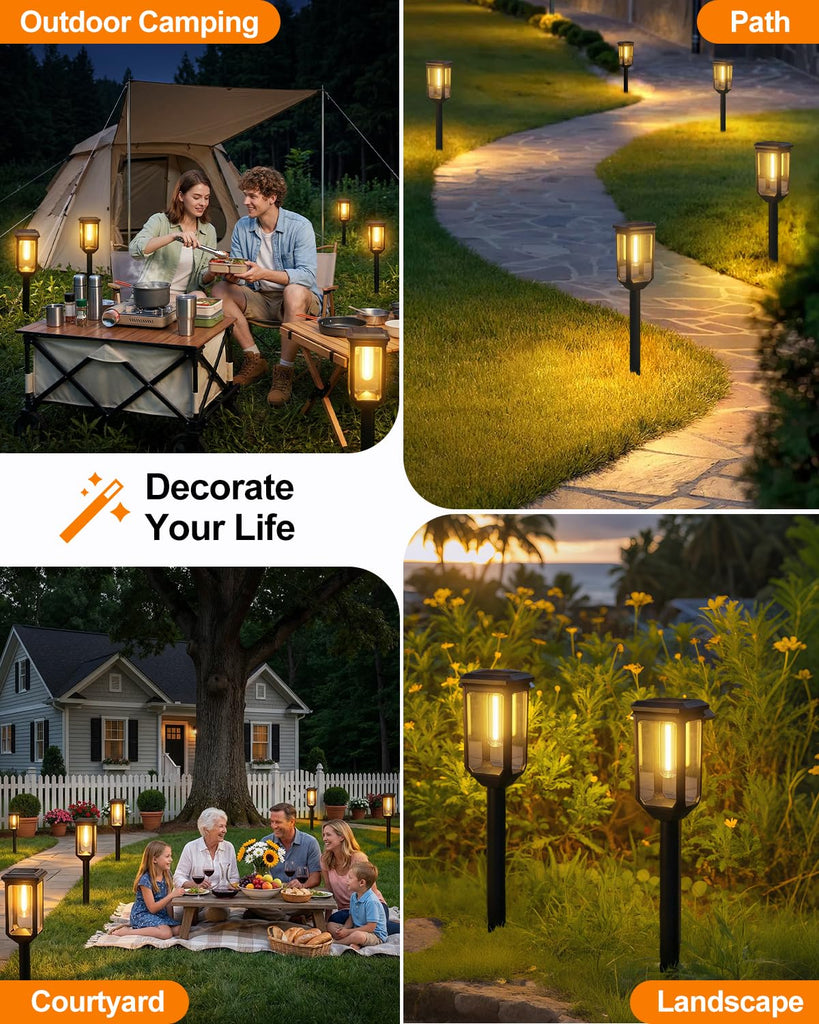Solar Pathway Lights Outdoor 8 Pack, Bright Solar Garden Lights