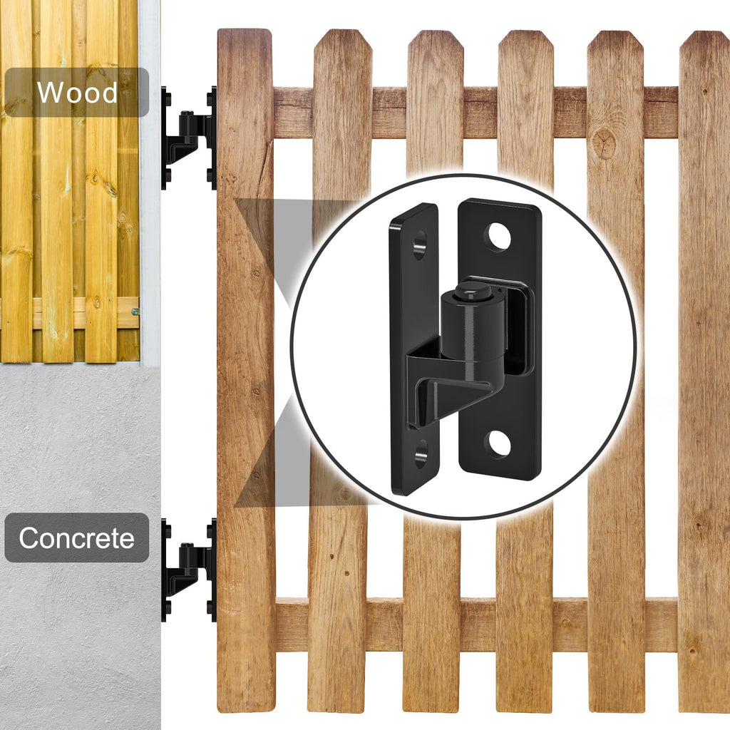 Heavy Duty Gate Hinges, 4Pack High Strength Steel with Electroplated Finish, Load Capacity, Thick 6mm Black