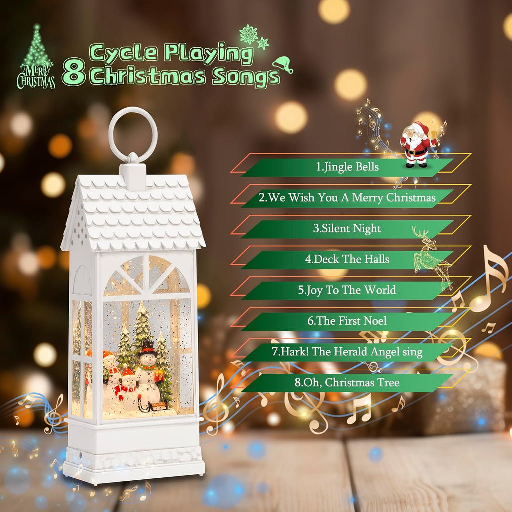 Extra Large Christmas Snow Globes, 12.4" Snowman Electric Light up Snow Globe Christmas, 8 Festive Songs 6 Hrs Timer