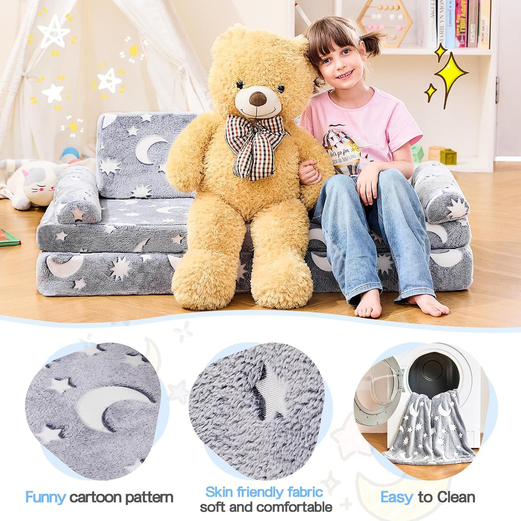 Star Modular Kids Play Couch for Toddlers 1-3,10 PC Glow-in-the-Dark