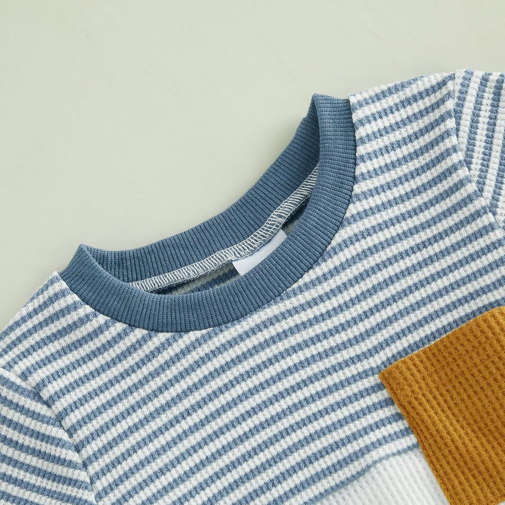 Baby Boy Summer Clothes Pocket T-Shirt Striped Shorts Set