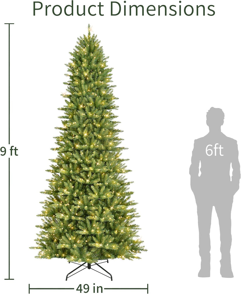 International 9ft Pre-Lit Slim Fraser Fir Artificial Christmas Tree