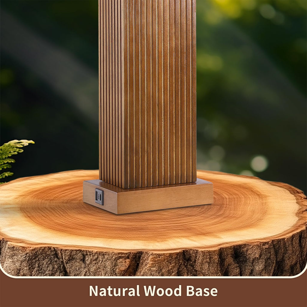 27.5" Wood Table Lamp, Farmhouse Lamp