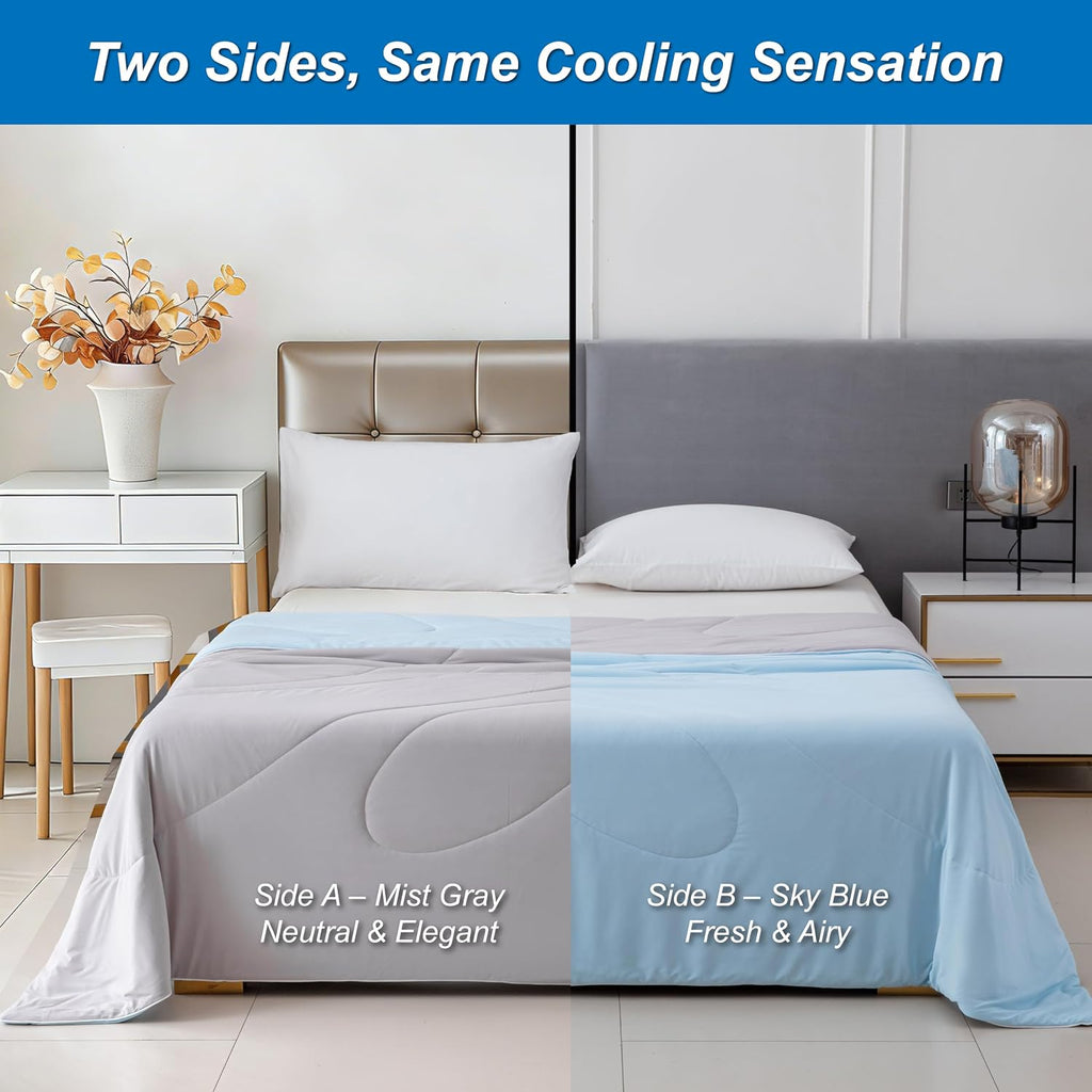 Cooling Comforter Queen Size - Cooling Blankets for Hot Sleepers | Lightweight Comforter for Night Sweats