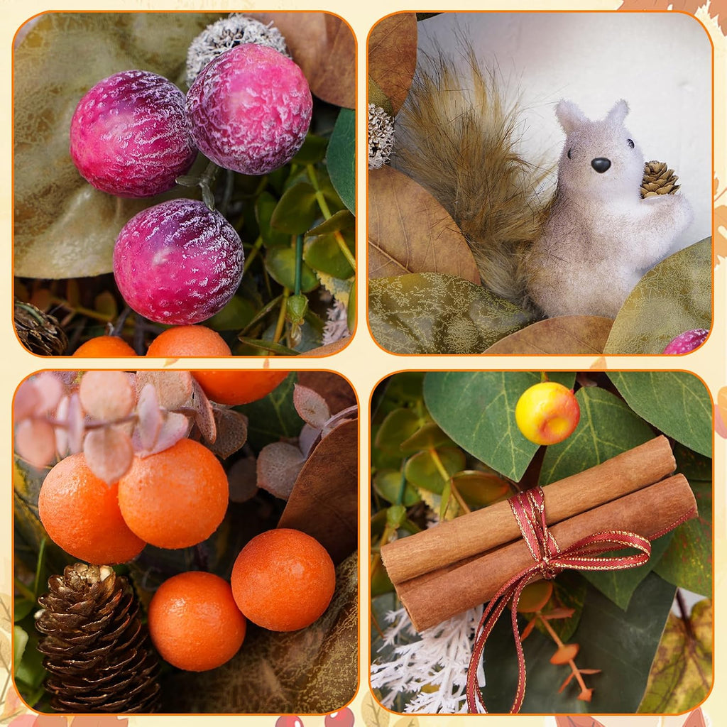 Fall Wreaths for Front Door 24 Inch Harvest Thanksgiving Autumn Wreath
