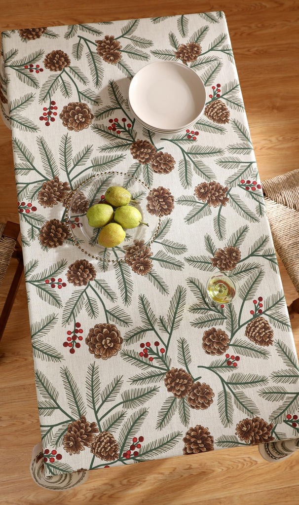 Designer Vintage Square Christmas Tablecloth, 67"x67"
