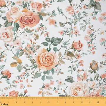 Groovy Flower Fabric by The Yard Retro Floral Boho Upholstery Fabric 70S Hippie Flowers Bohemian Indoor Decor for DIY