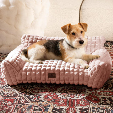 Cat Couch Bed with Fluffy Faux Rabbit Fur for Indoor Cats