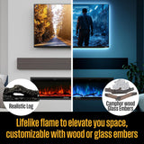 60 Inch Electric Fireplace Heater, Compatible with Alexa & Google Home