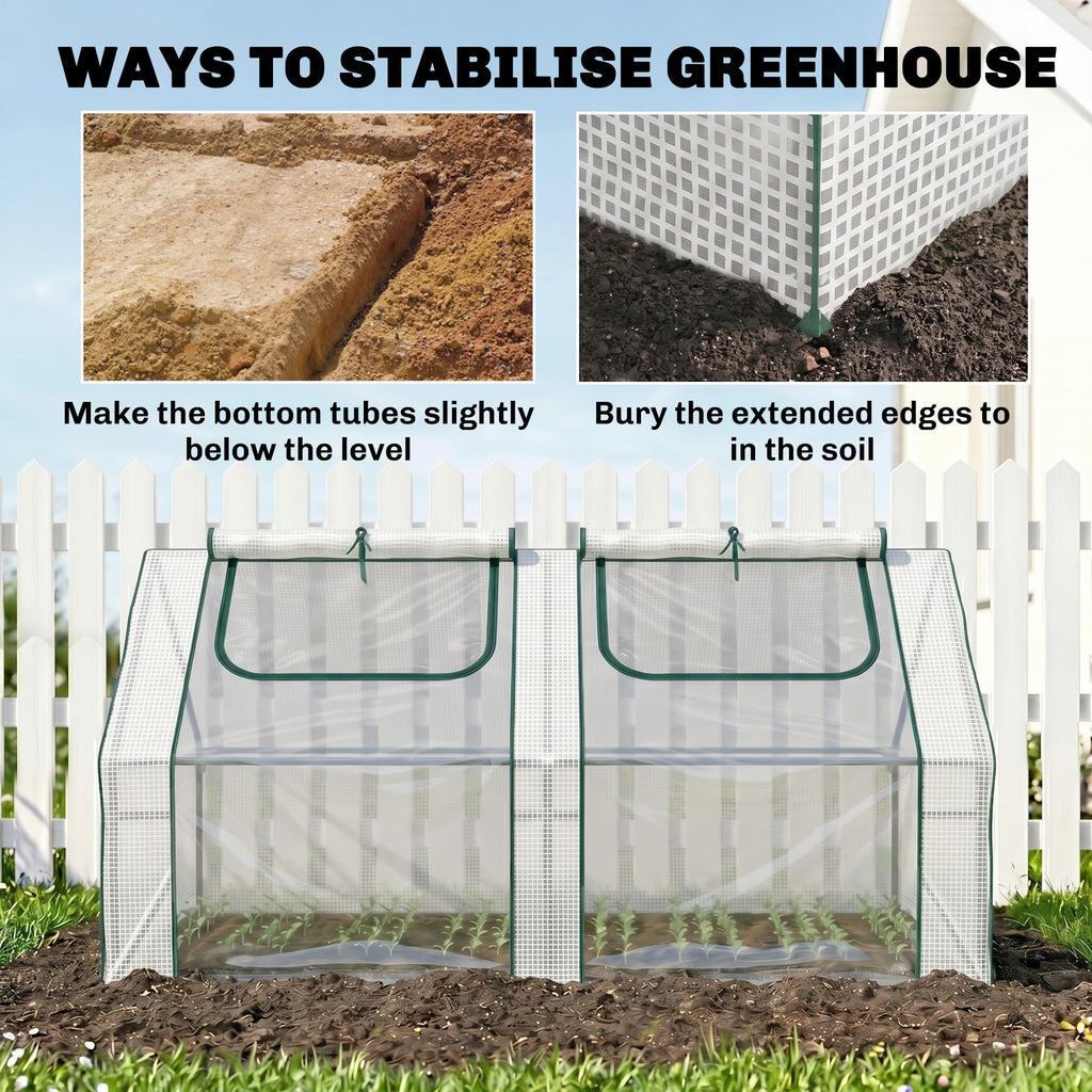 6' x 3' x 3' Portable Greenhouse with 2 PE/Plastic Covers Clear