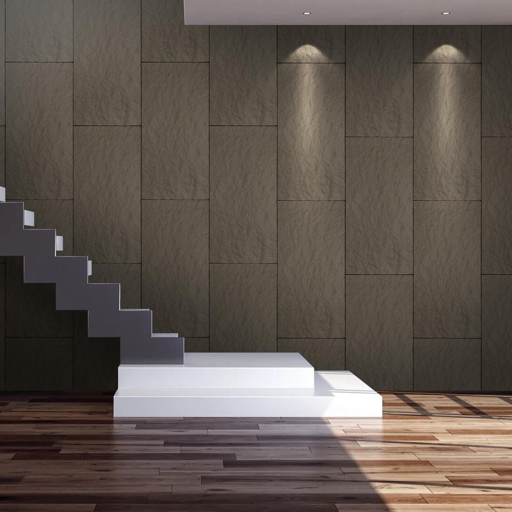 3D Faux Stone PU Wall Panels for Interior Decor, 4 Pieces, Grey