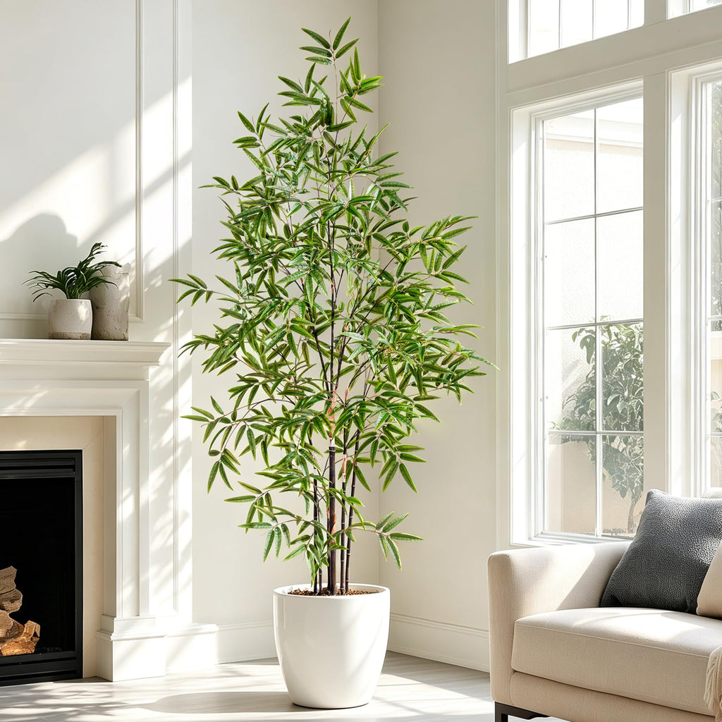 Large Artificial Bamboo Trees Tall Faux Plastic Silk Plants Indoor Outdoor Realistic Floor Plant Potted Fake Bamboo
