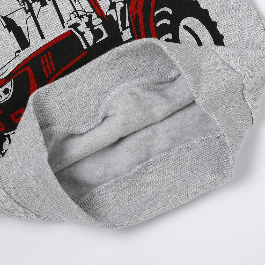 Toddler Boys Sweatshirts Cotton Crewneck Truck Shirt Dinosaur Long Sleeve Pullover Tops Tees