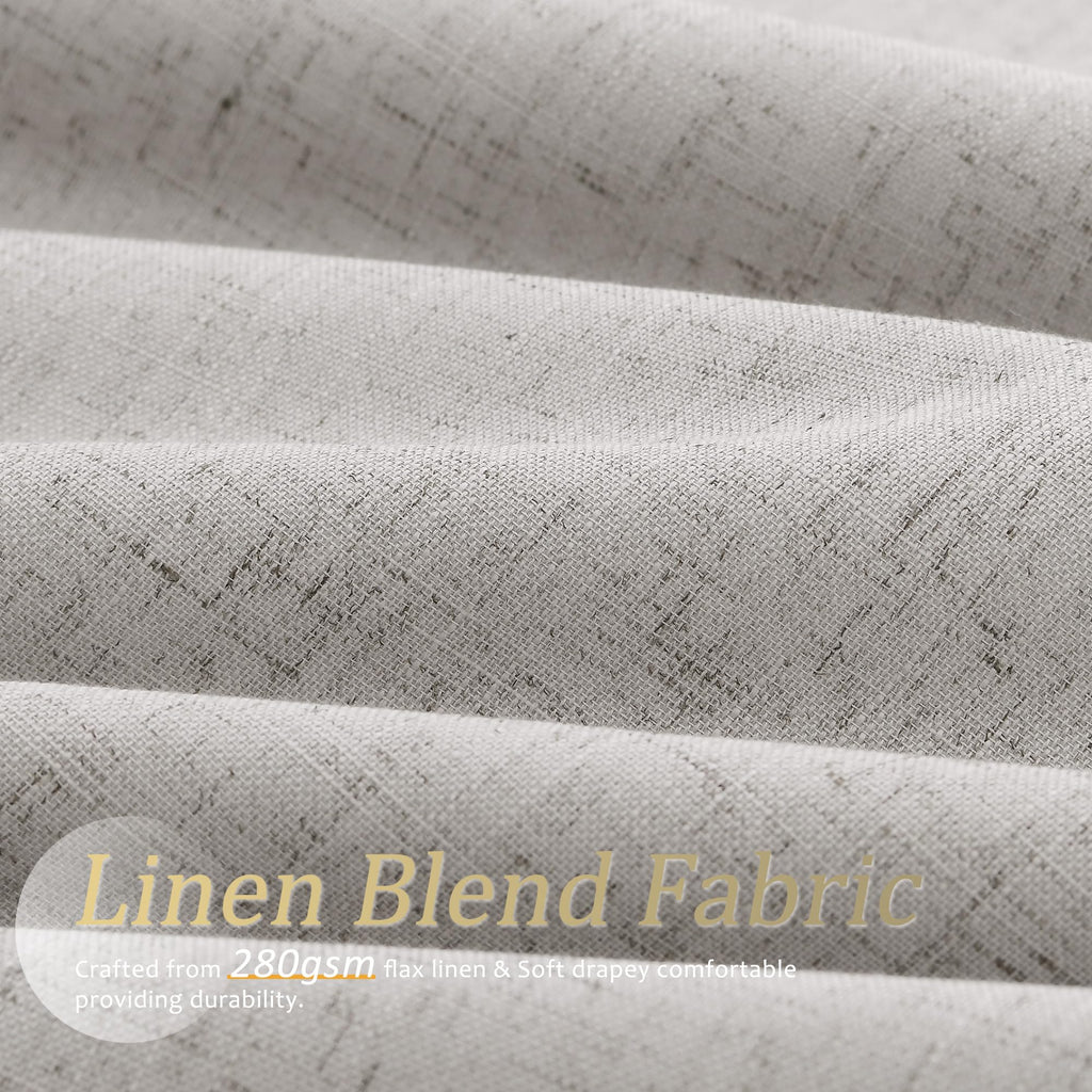 Silver Linen Grommet Blackout Curtains 84 Inches Long