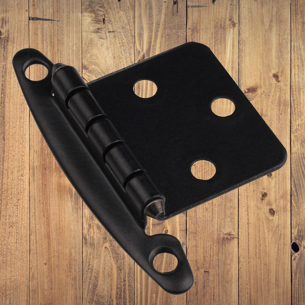 Free Swinging (Non Self-Closing) Overlay Cabinet Hinges Black - 50 Pack (25 Pairs) Cabinet Doors - Matte Black