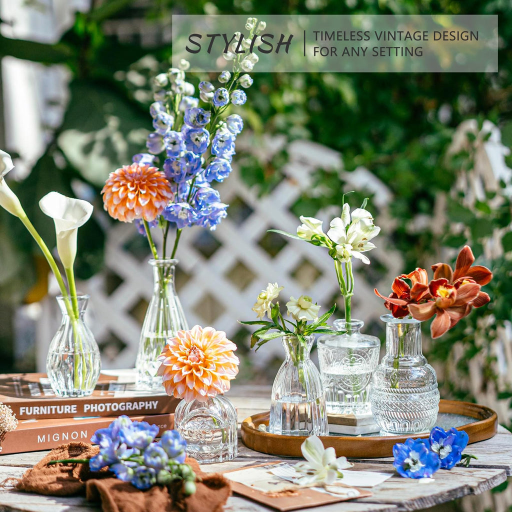 16Pcs Clear Glass Bud Vase, Small Flower Vase for Centerpieces Bulk