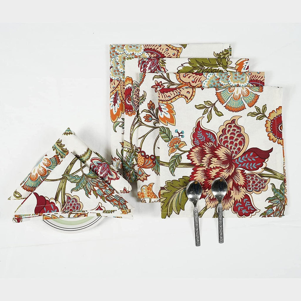 Cotton Cloth Napkins Natural Reusable Fall Dinner Napkins Reusable Machine Washable Fabric for Events, Gift, Home