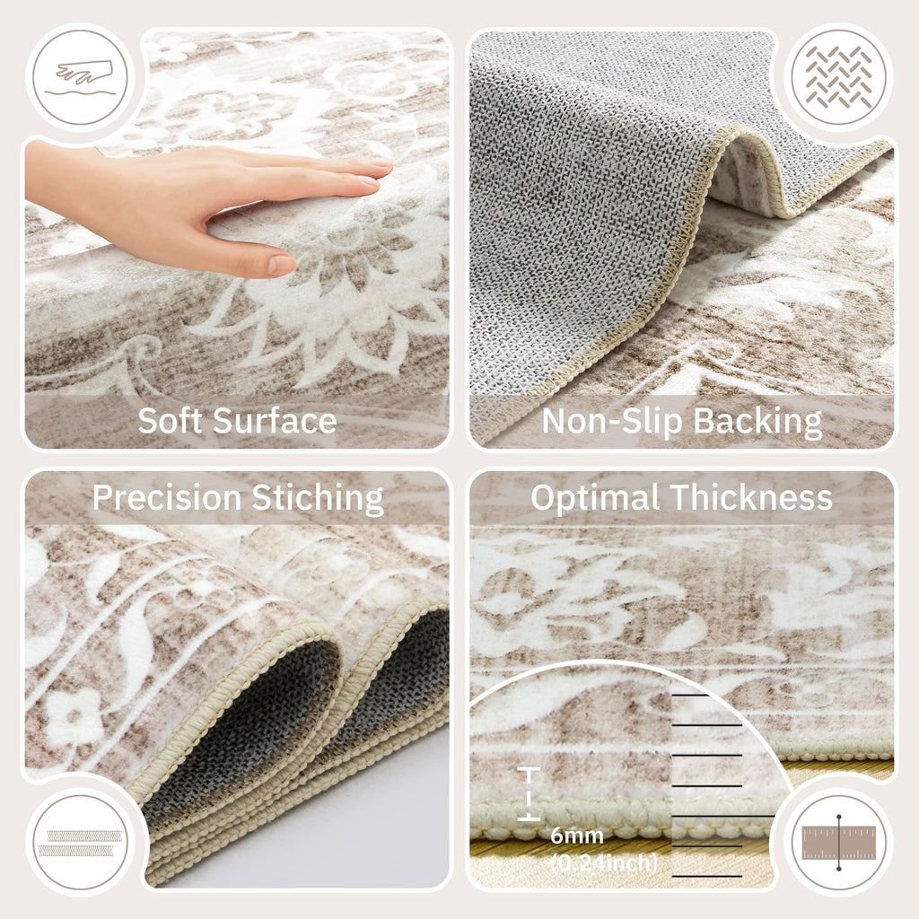 2.5'x8' Runner Rugs, Washable Kitchen Runner Rug