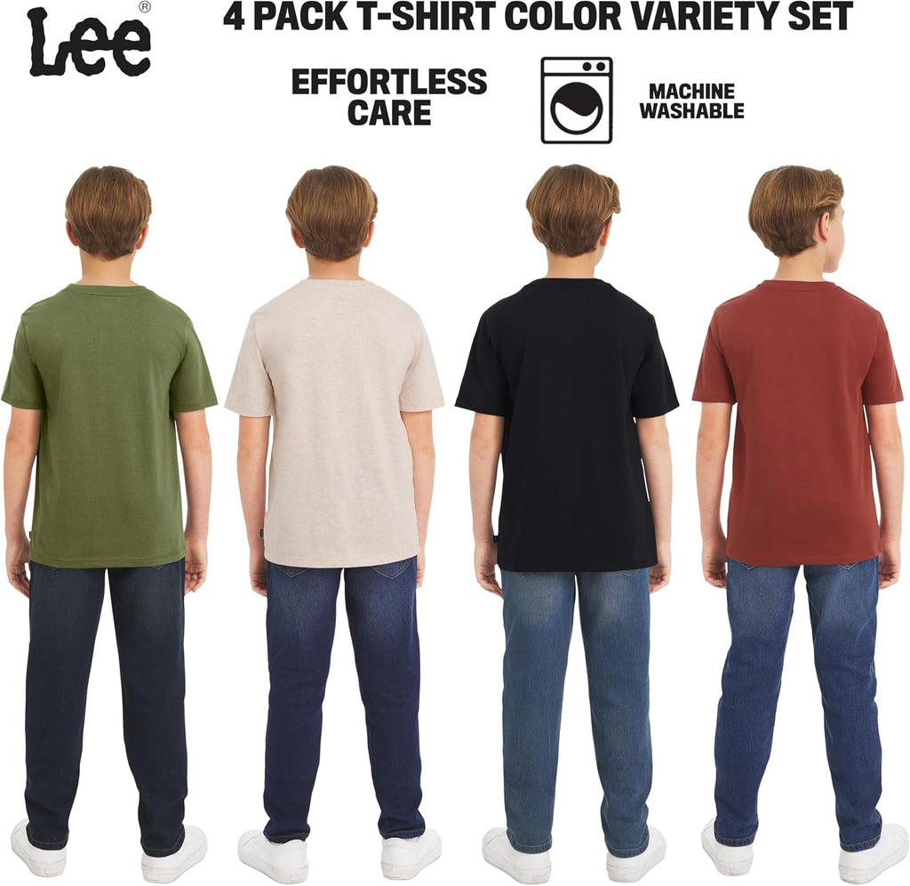 Boys' 4 Pack Variety Super Soft Stretchable Tee Short Sleeve T-Shirt