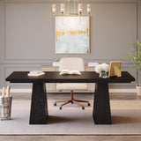 63-Inch Executive Desk, Large Office Computer Desk with Double Pedestal
