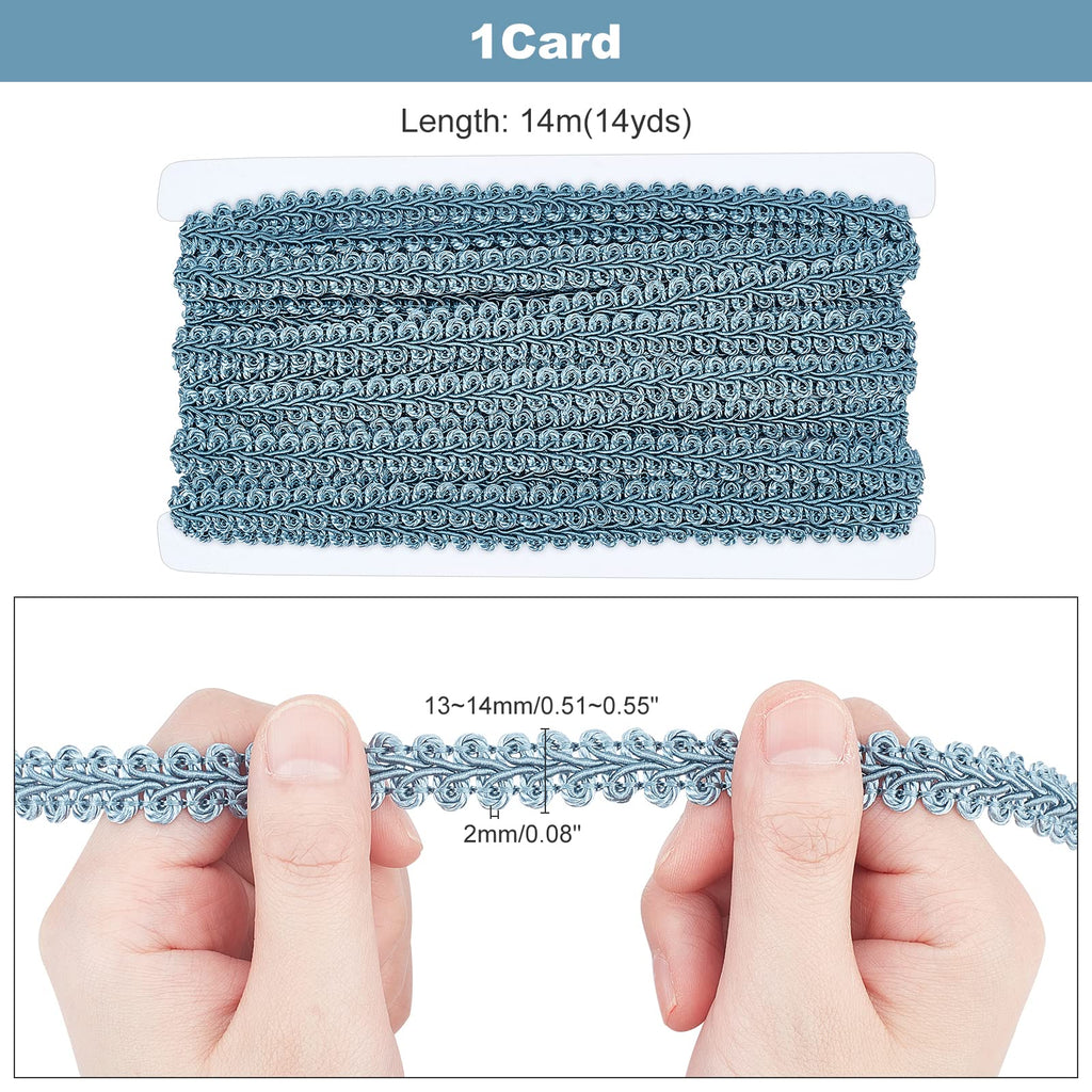 Gimp Braid Trim 1/2 inch Polyester Woven Braid Trim Decorative Gimp Trim Ribbon for Costume DIY Crafts - 15 Yards